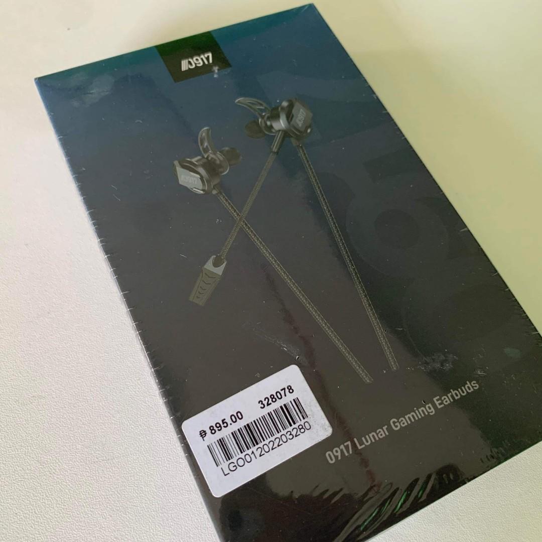 0917 LUNAR GAMING EARBUDS (Category: Earphones) located in Angono. Submitted by live.bukobeybe (Listing ID 1170987722, Image 1). Description: BRAND NEW AND SEALED! 0917 LUNAR GAMING EARBUDS check all you want upon meet up, pwede din ipapick up sa courrier basta shoulder ng buyer. location: Angono, Rizal area.