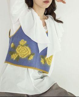 提花紫黃撞色背心
