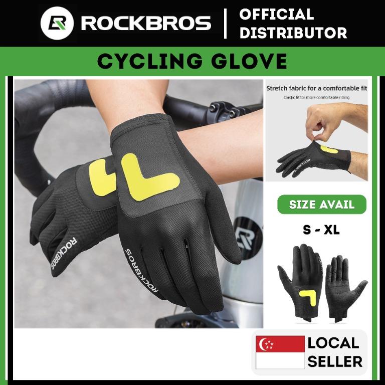 RockBros Red Cycling Sport Spring Autumn Full Finger Gloves Touch Screen Gloves 