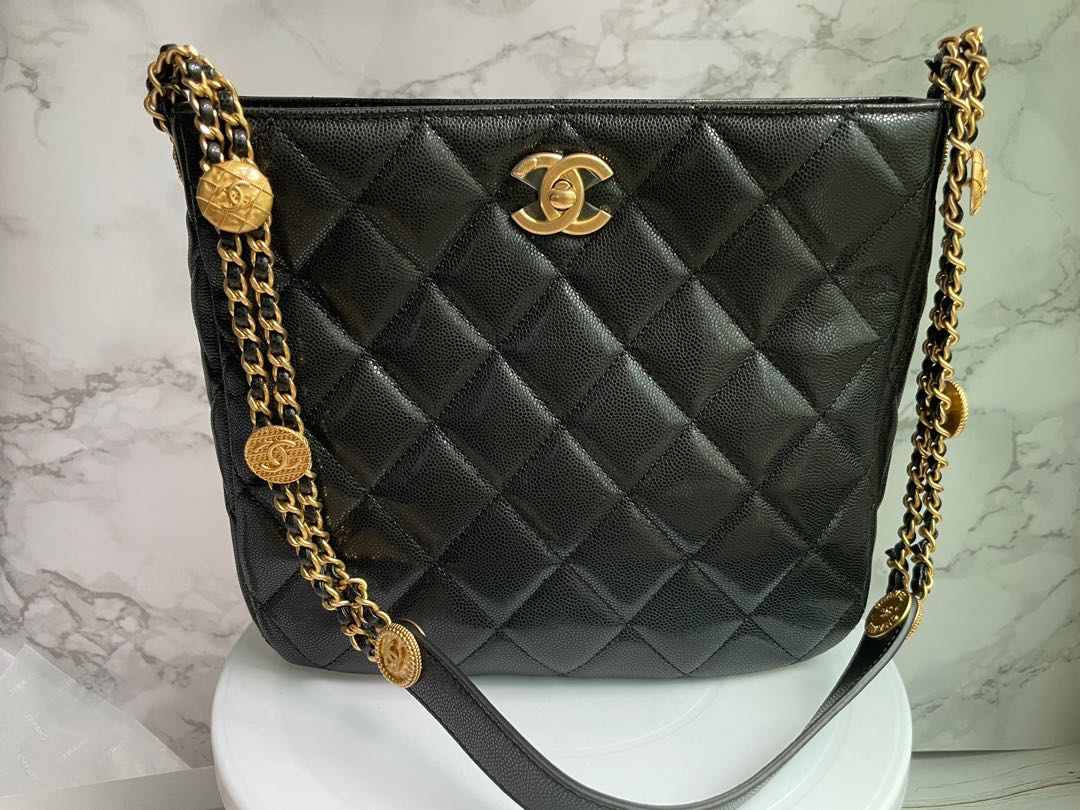 Very rare Chanel 22a gold coin hobo bag, Luxury, Bags & Wallets on Carousell