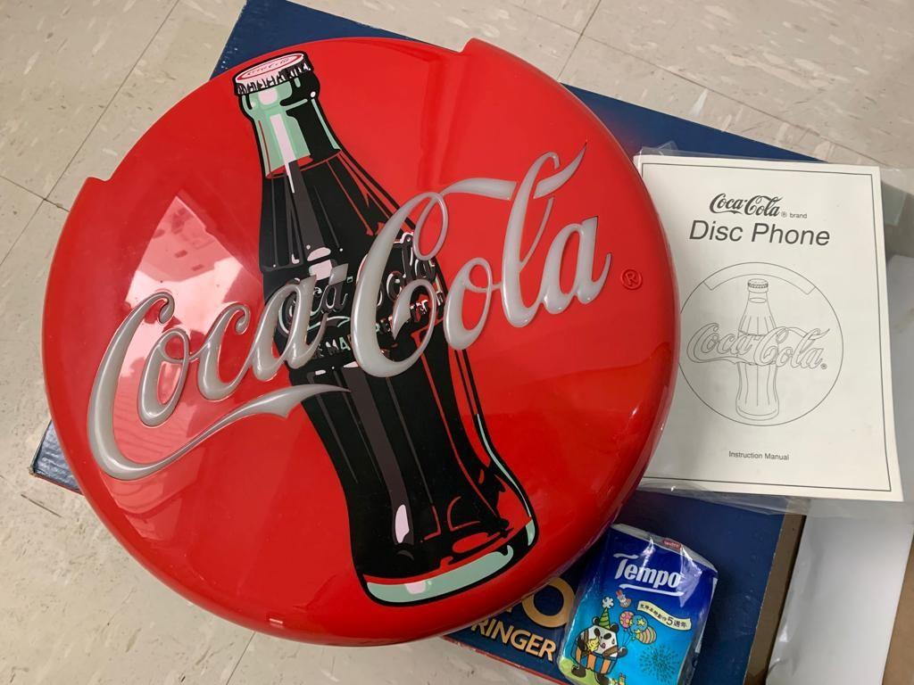 經典絕版可口可樂Coca Cola 圓形電話Disc Telephone with Neon Light