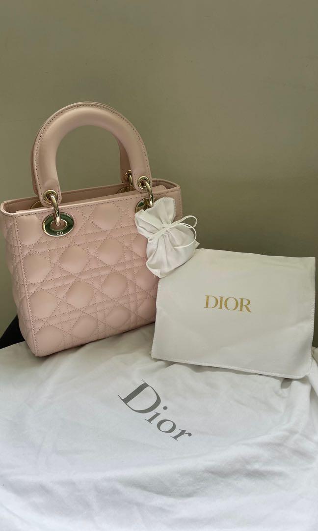 Small Lady Dior My ABCDior Bag Powder Pink Cannage Lambskin
