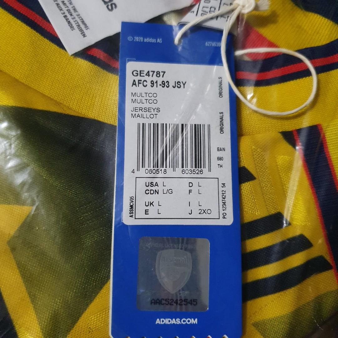 Adidas Arsenal 91-93 Retro Jersey, Men 
