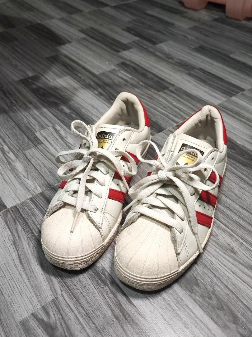 Aspirar Pantalones desinfectante Adidas Superstar 80s Deluxe: Vintage White Scarlet Red 🔥, Women's Fashion,  Footwear, Shoe inserts on Carousell