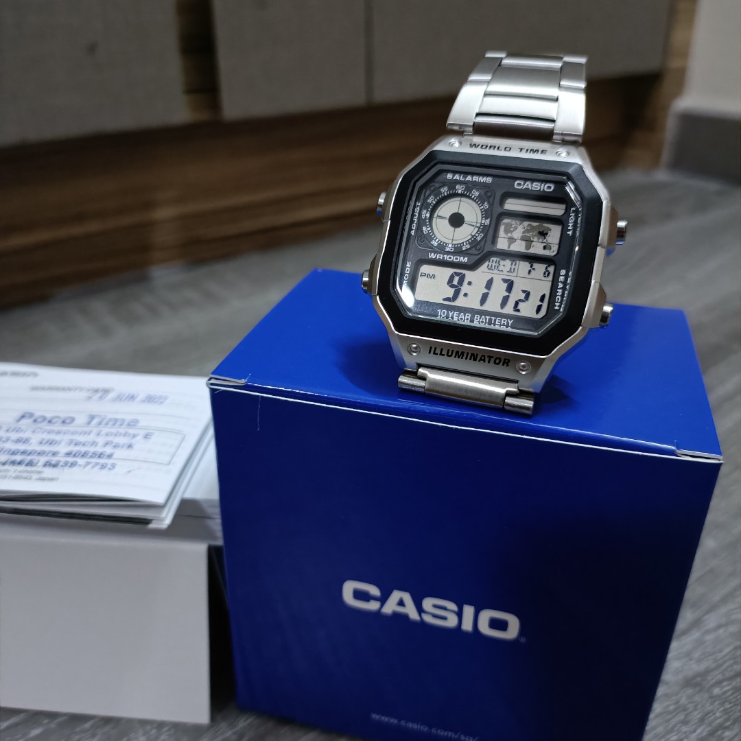 Casio AE1200 WHD-1AVDF (Casio Royale) Stainless Steel + Free Leather  Straps, Men's Fashion, Watches & Accessories, Watches on Carousell