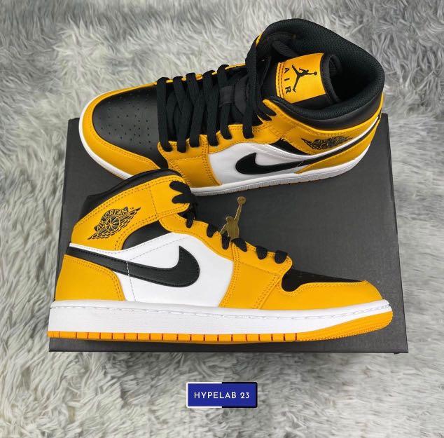 Air Jordan 1 Mid Yellow Toe Men s Fashion Footwear Sneakers