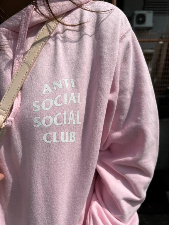 Anti Social Social Club Pink Hoodie Men s Fashion Tops Sets