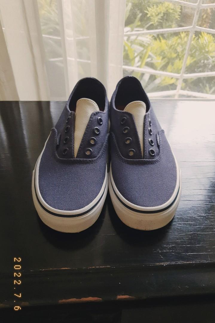 AUTHENTIC Vans Off The Wall Navy Blue Skateboard Shoes leather
