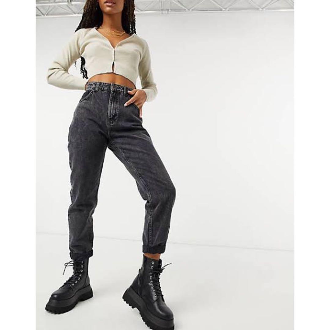 Bershka Mom Jeans Acid Wash Washed 
