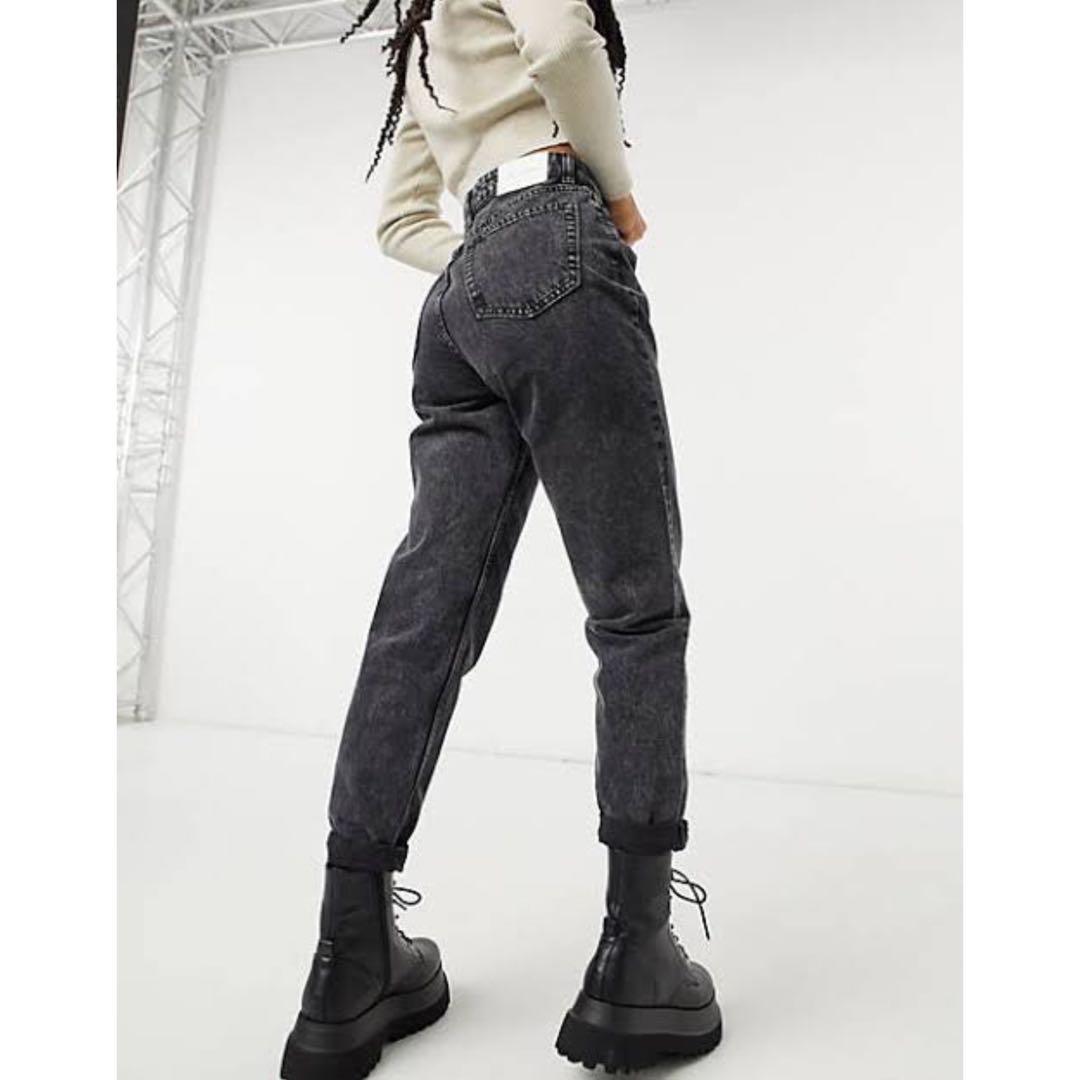 Bershka Mom Jeans Acid Wash Washed 