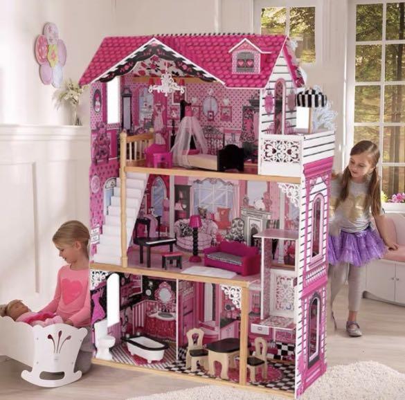 Big Wooden Barbie Doll Playhouse Dollhouse Hobbies Toys Toys