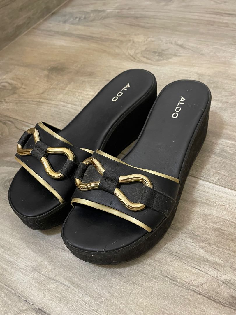 aldo black platform sandals