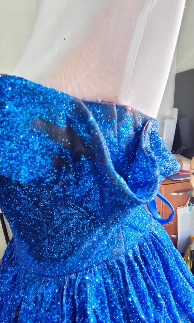 BlueSilver Gradient Ball Gown Without Petticoat, Women's Fashion