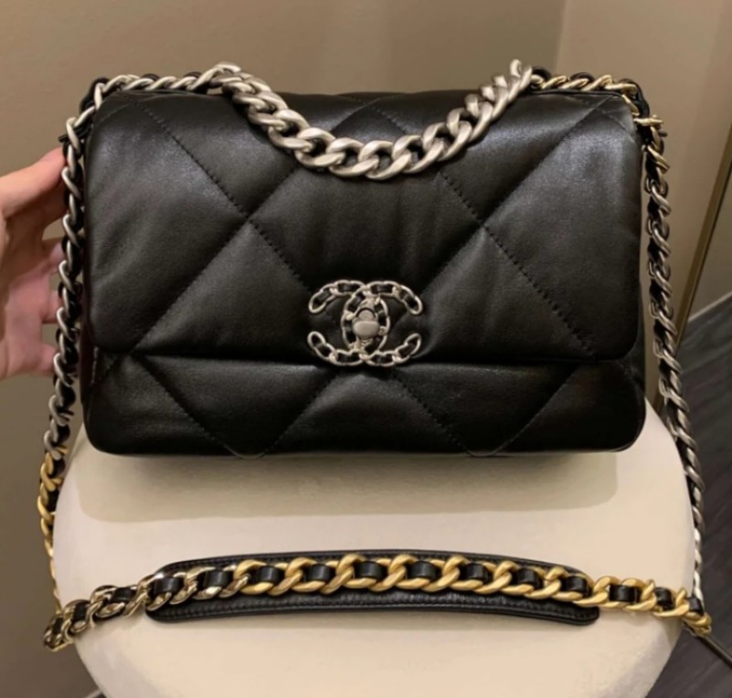 Chanel 19 grey small size, Luxury, Bags & Wallets on Carousell