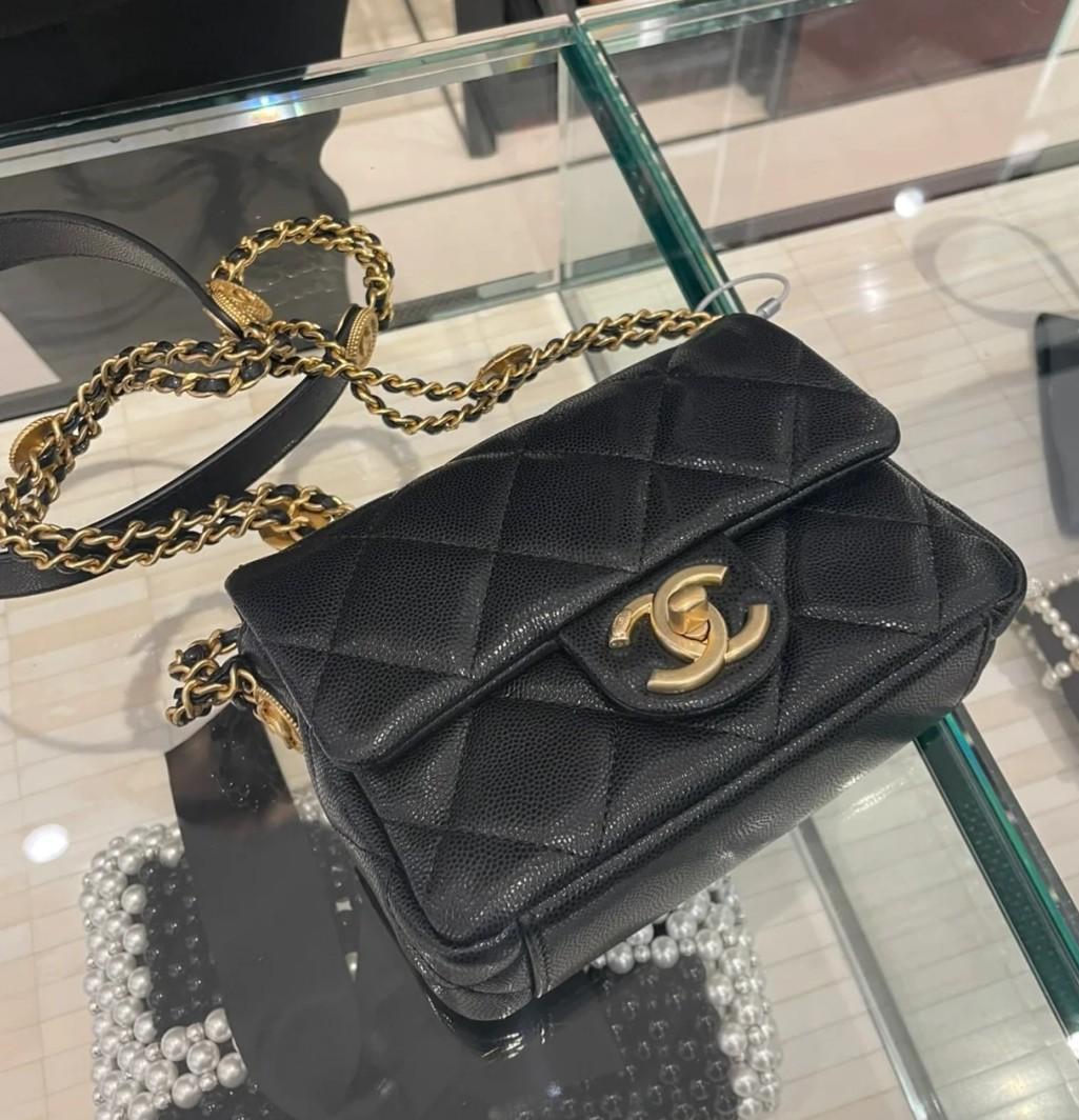 Chanel 22A Caviar Mini Flap Bag, Luxury, Bags & Wallets on Carousell