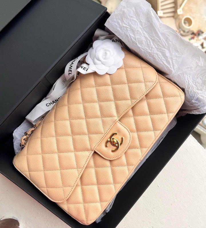 Chanel beige hotsell clair jumbo