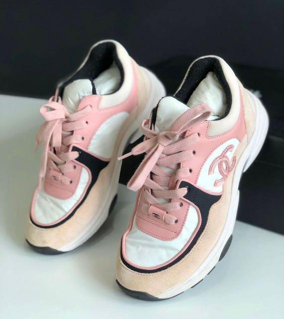 Pink hot sale chanel shoes