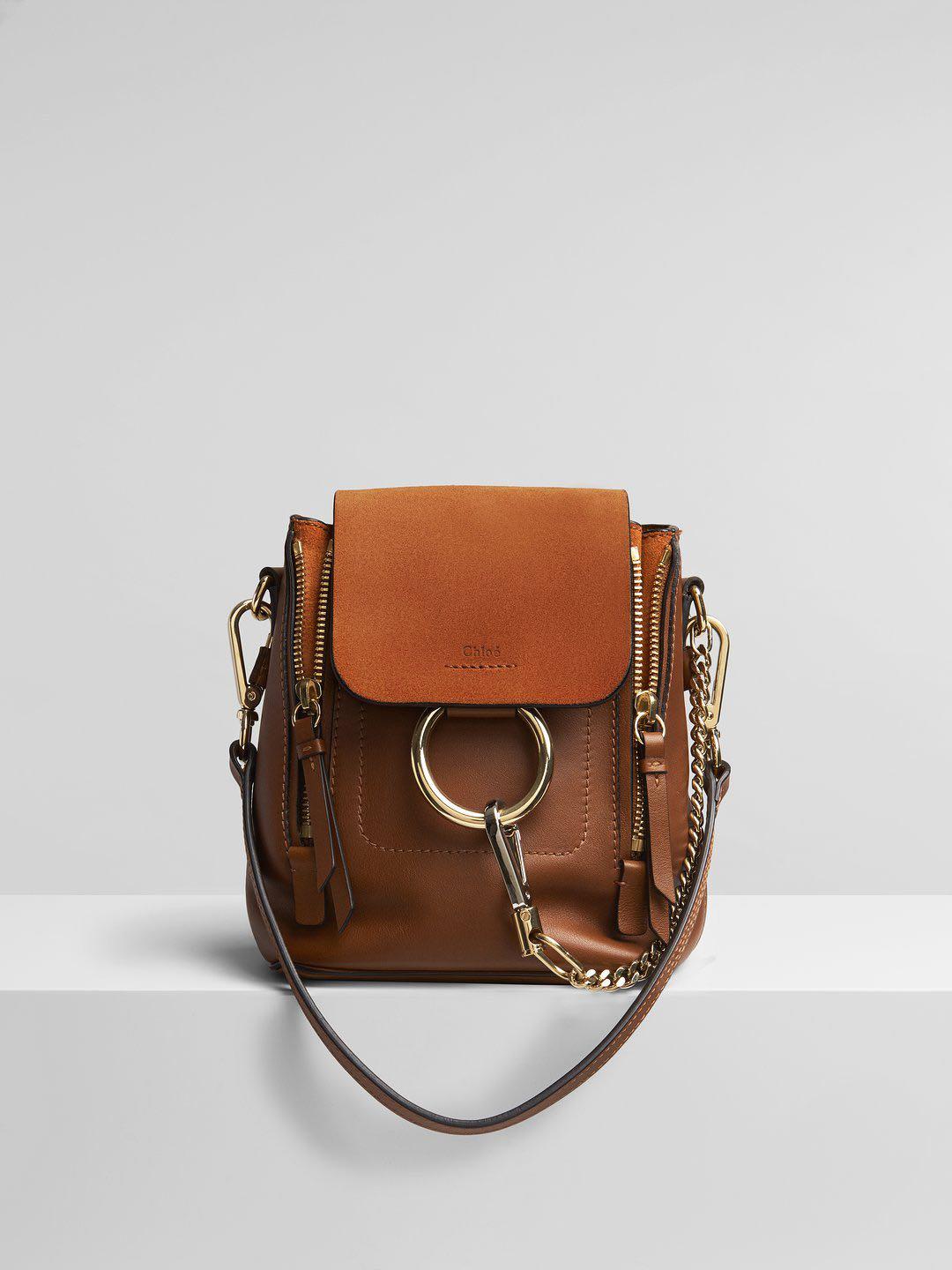Chloe mini faye backpack tan online