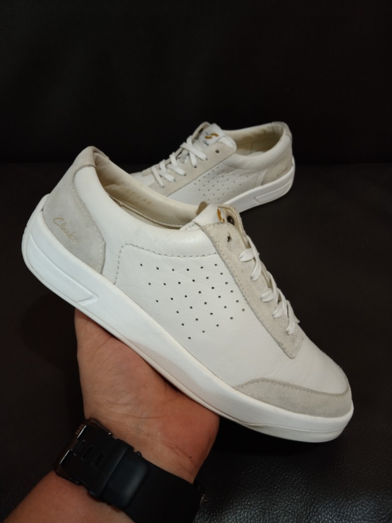 clarks leather sneakers