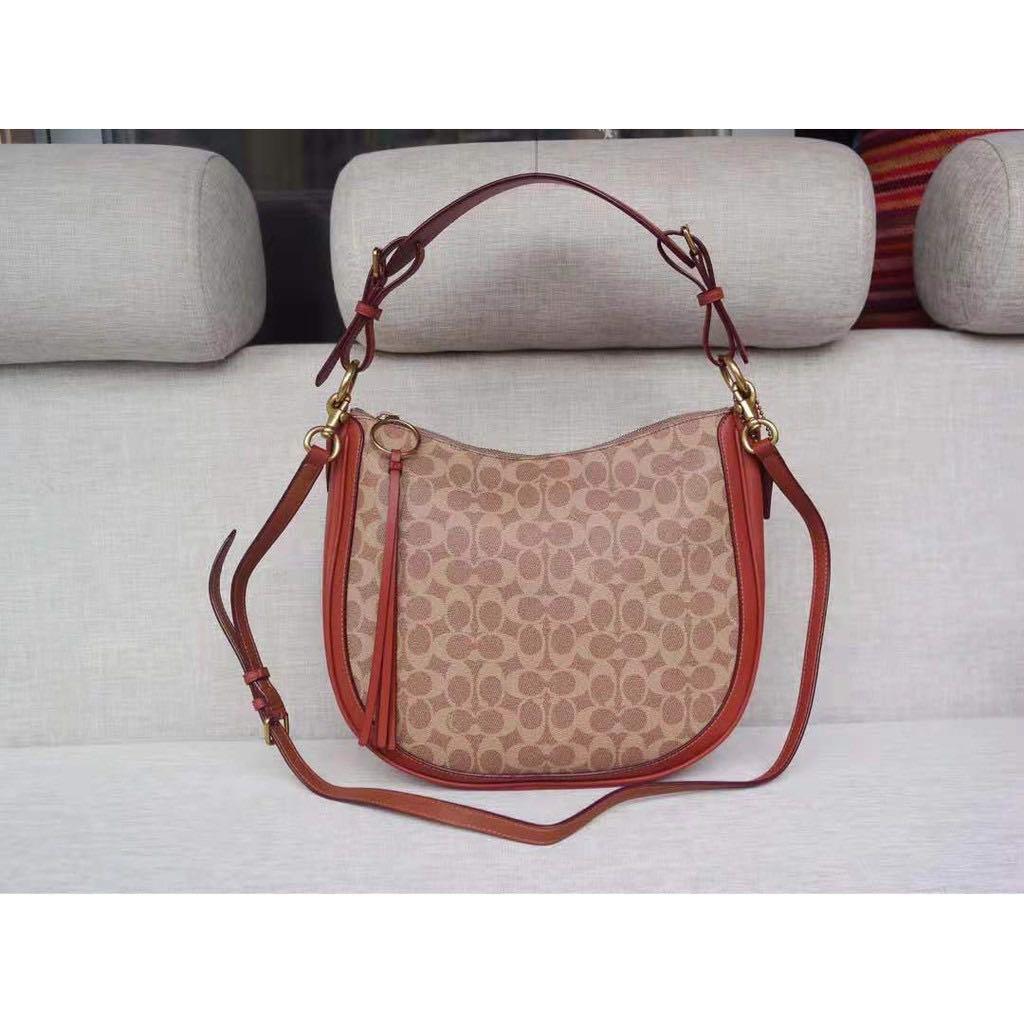 Coach Sutton Hobo Shoulder Bag in Signature Canvas Women s Fashion Bags Wallets Shoulder Bags on Carousell