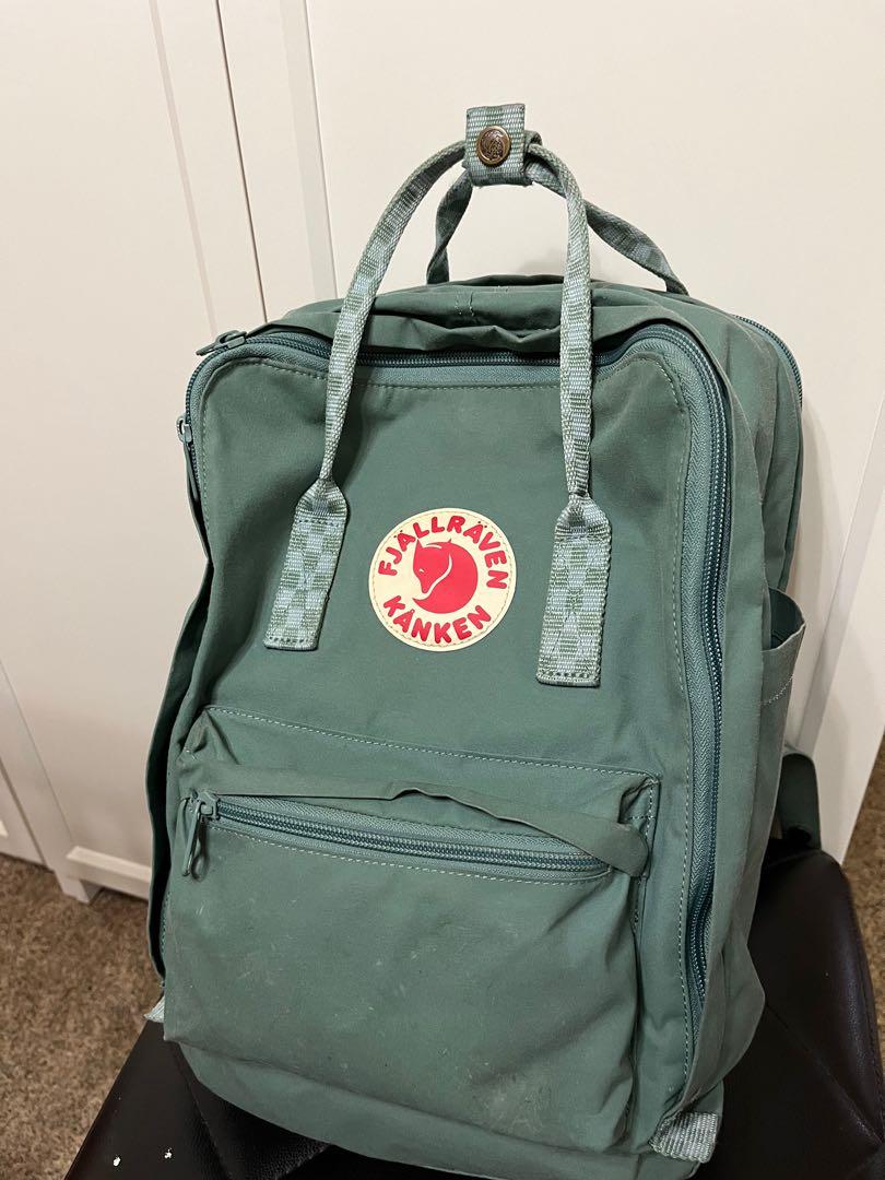 Authentic Fjallraven Kanken Laptop 15 Frost Green and Chess Pattern