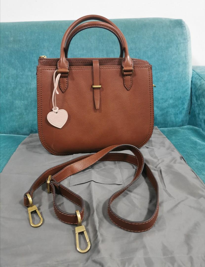 Fossil ryder sales satchel tan