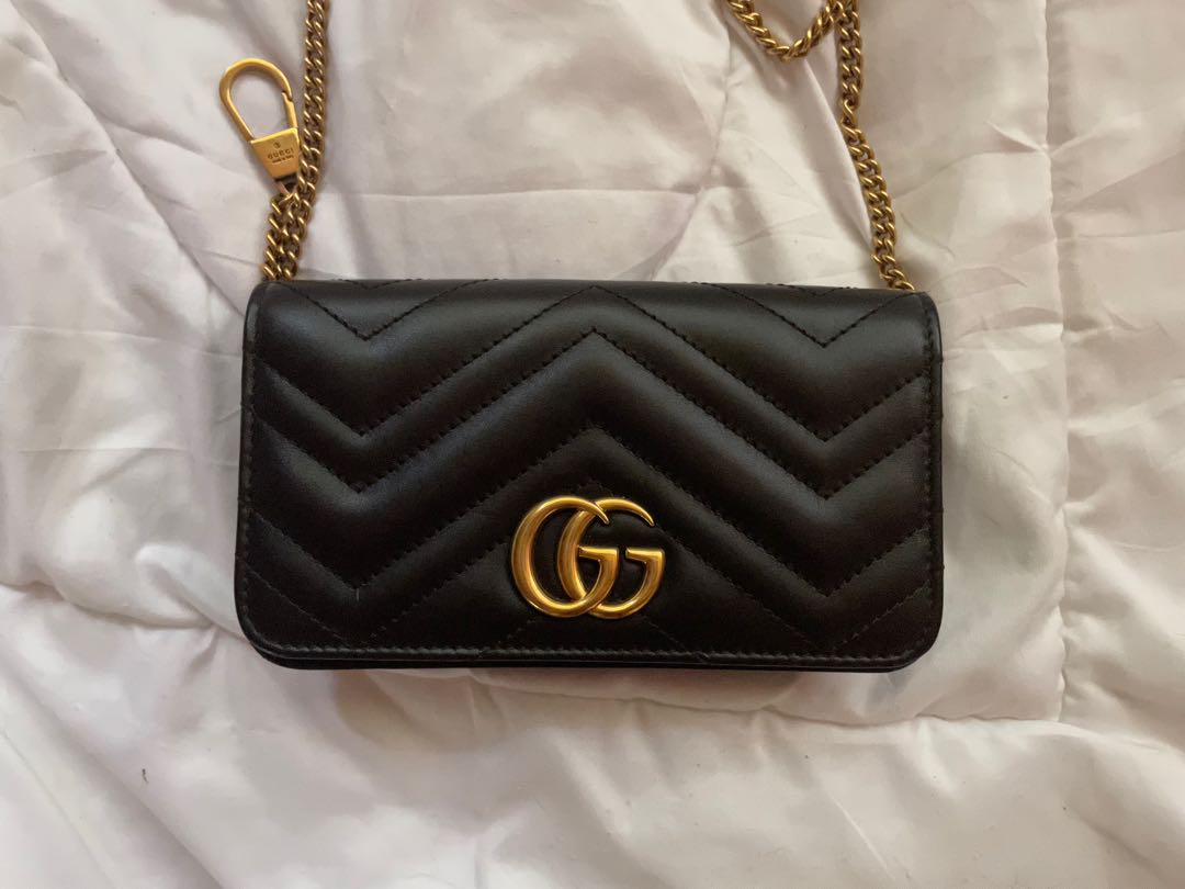 AUTHENTIC Gucci Marmont WOC Black Luxury Bags Wallets on