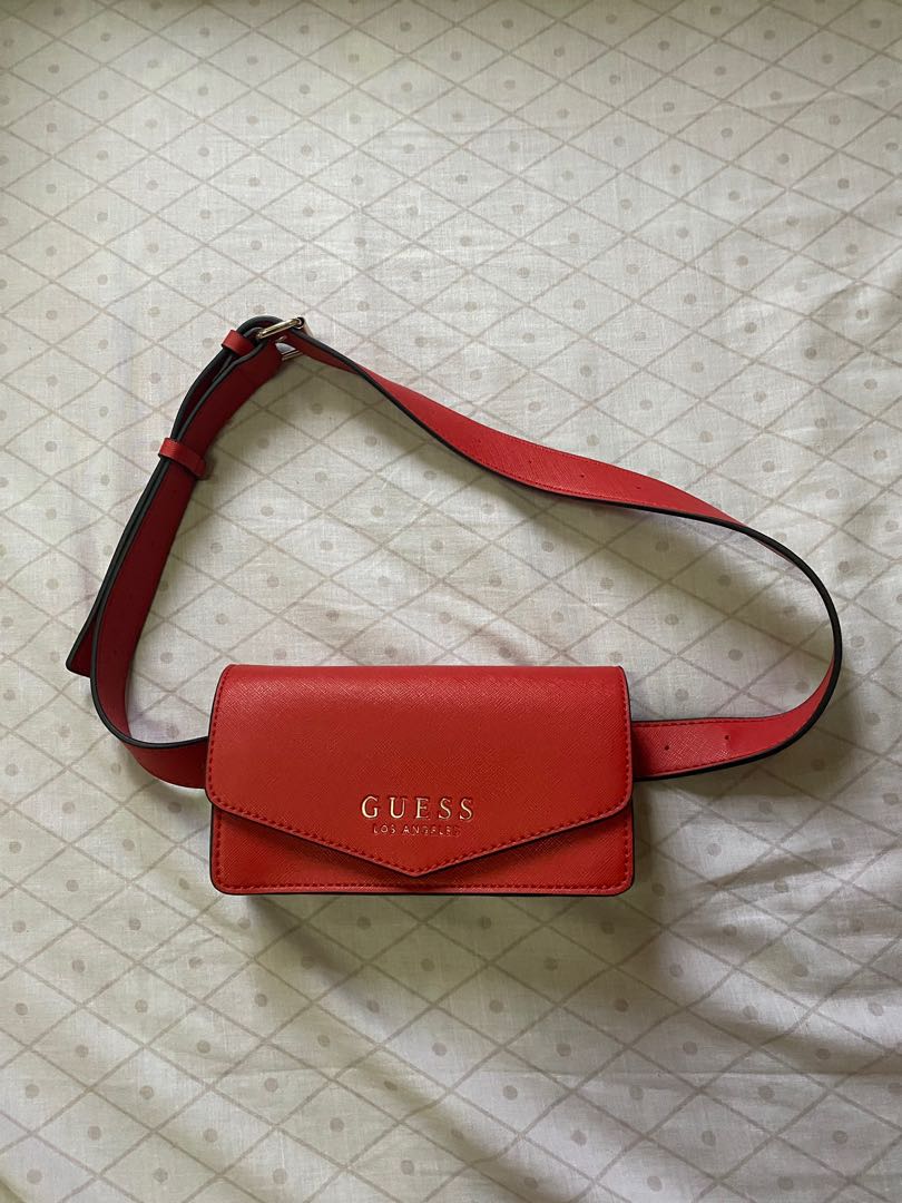 Small Red Belt Bag That Converts To A Crossbody Bag - Red - Guess Shoulder  bags