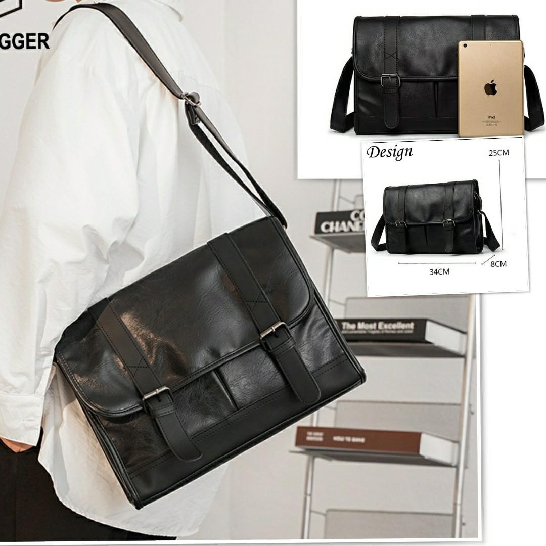 Highly quality genuine cow leather European fashion messenger bag sling bag Men s Fashion Bags Sling Bags on Carousell