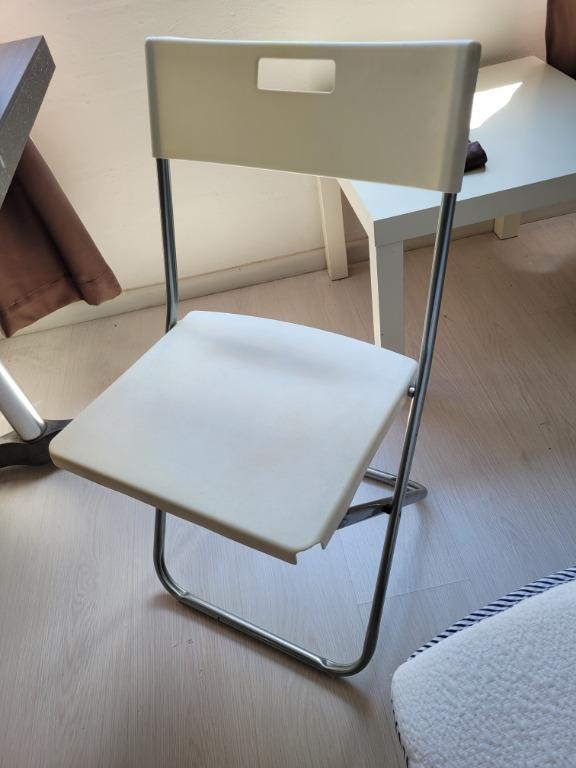 IKEA GUNDE Folding Chair (White), Furniture & Home Living, Furniture
