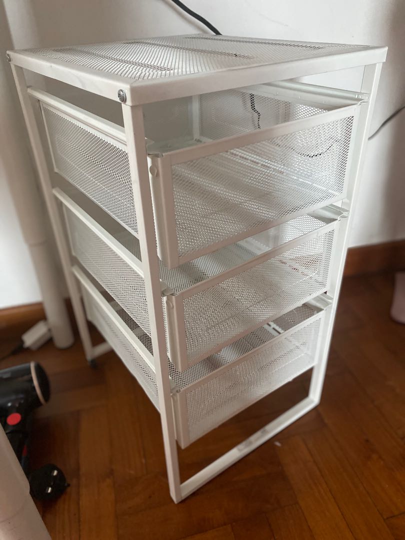 IKEA wire shelf/drawers, Furniture & Home Living, Furniture, Shelves
