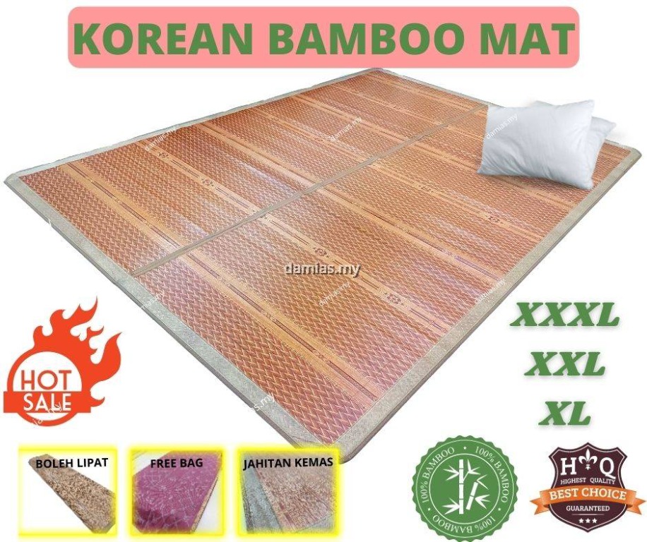 KOREAN BAMBOO MAT FLOOR TIKAR BULUH CARPET XXL/XXL/XL BIG SIZE FREE BAG