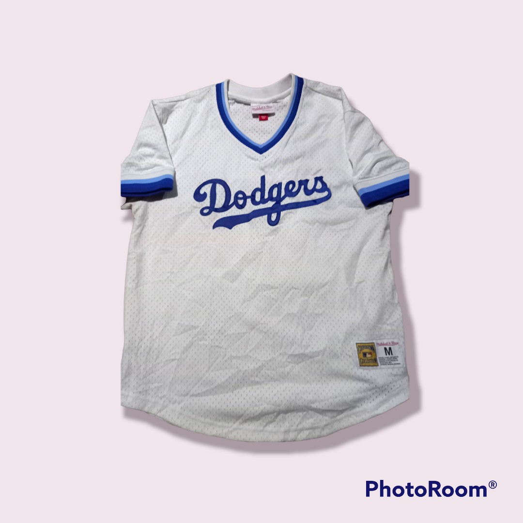 Men's Atlanta Braves Mitchell & Ness Royal Cooperstown Collection Mesh  Wordmark V-Neck Jersey