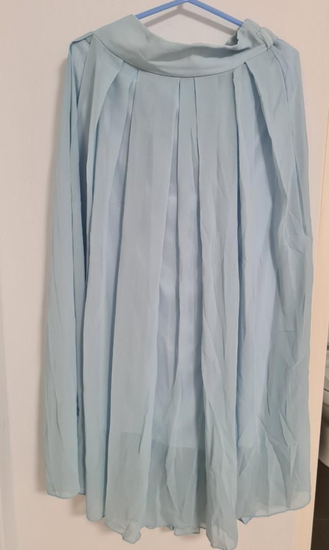 Light blue grey chiffon skirt shop