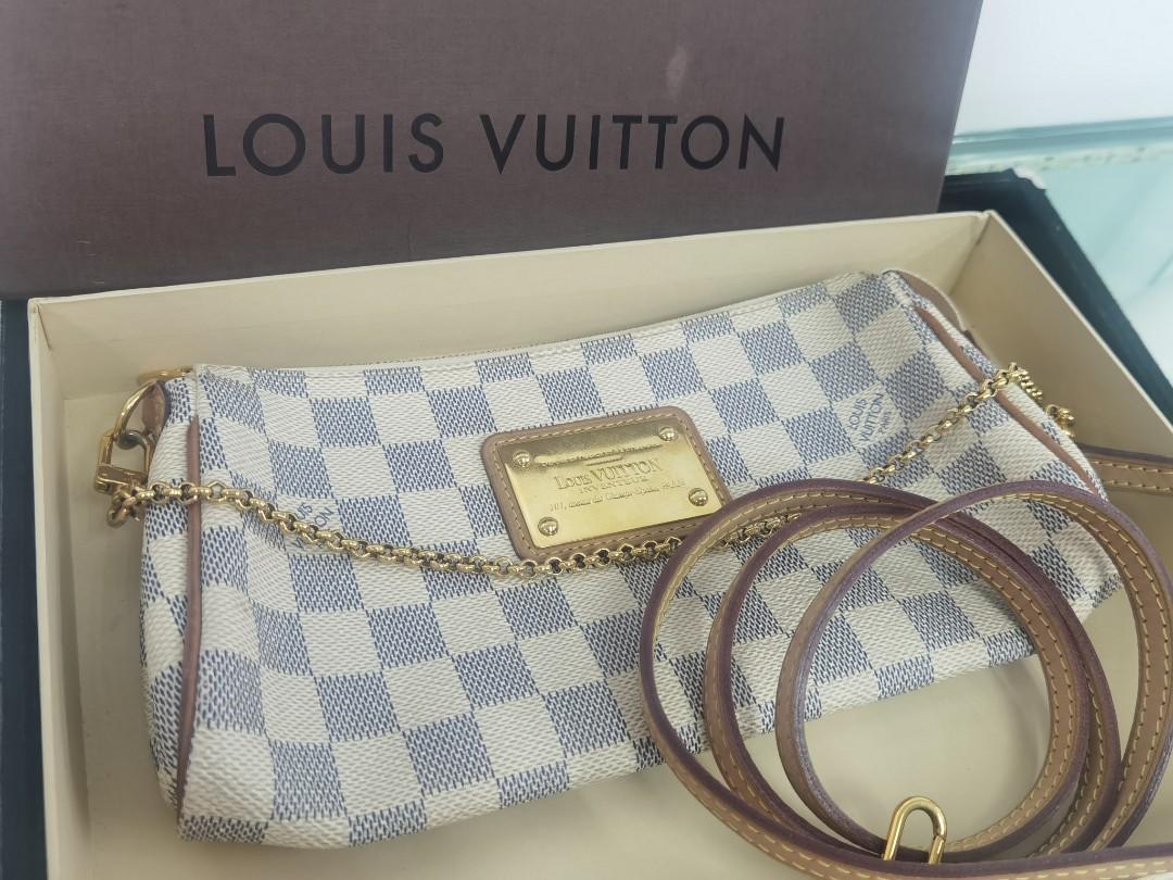 Authentic LV Damier Azur Canvas Eva Clutch Bag, Luxury, Bags & Wallets on  Carousell