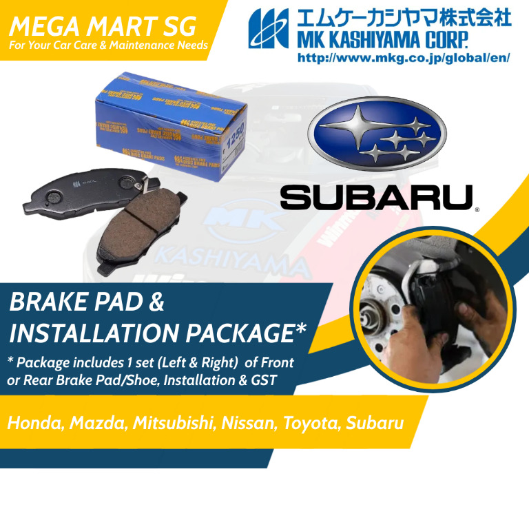 MK KASHIYAMA ðŸ‡¯ðŸ‡µ Brake Pad & Installation Package - Subaru ...