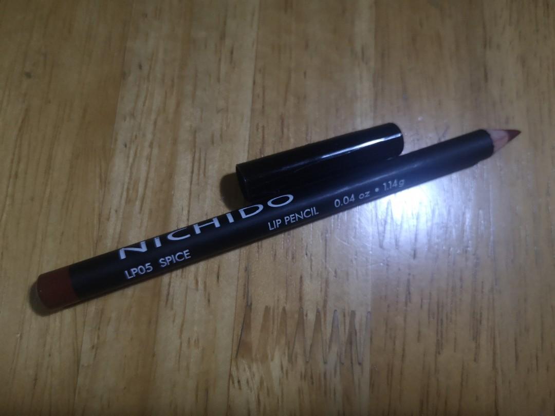 Nichido lip liner (LP05 Spice) (Category: Makeup) located in Quezon City. Submitted by vyutrik (Listing ID 1171036570, Image 1). Description: Swatched only. Got the wrong shade. Bought it for 120php..