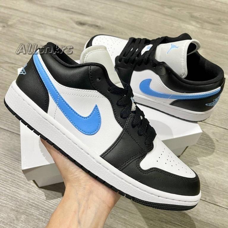 blue black and white jordan 1 womens