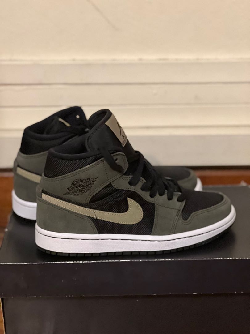 Air jordan 1 mid olive green top