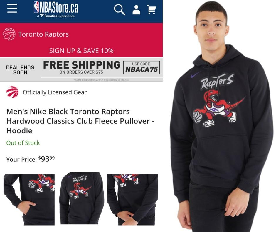 Toronto Raptors Men's Nike NBA Fleece Pullover Hoodie.