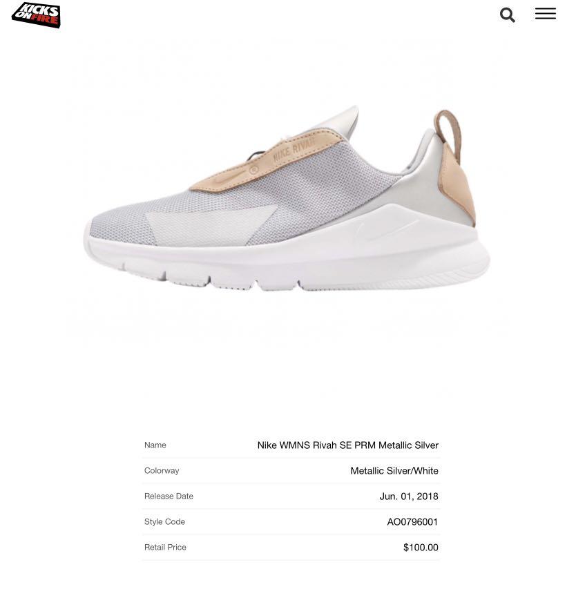 Nike Rivah SE PRM - Metallic Silver White Shoes, Women's Footwear, Sneakers on Carousell
