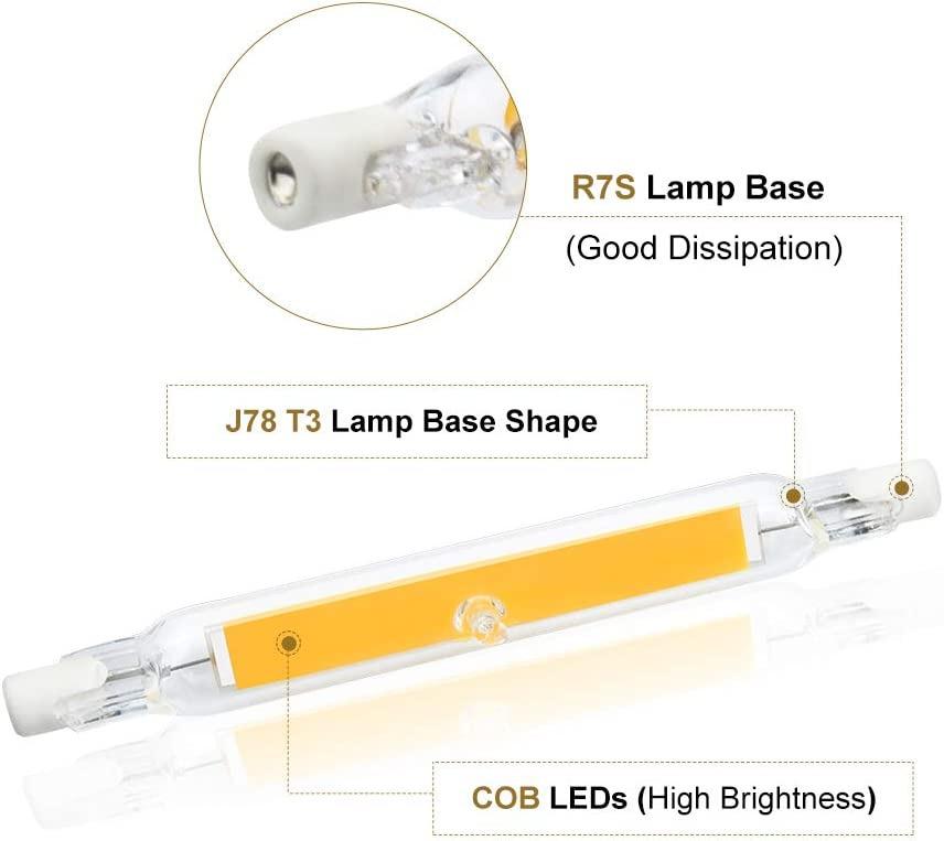 LED R7S COB New Glass Bulb 78MM 4/5W 118MM 7/13W AC220V/110V Lampadas Diode  Spot Light Corn Ceramics Lamp Replace Halogen Light