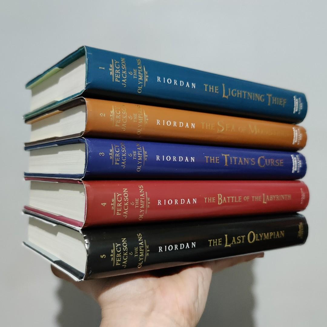 percy jackson chest boxed set books 1 5 by rick riordan with cutom dust jacket hobbies toys books magazines fiction non fiction on carousell