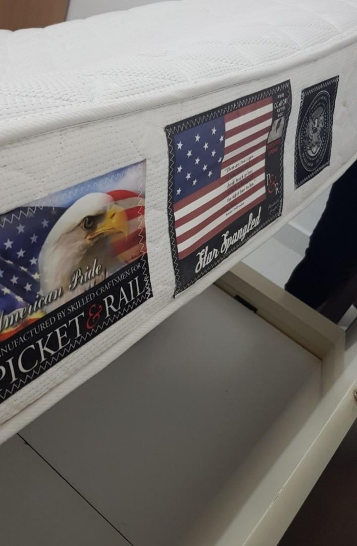 Picket & Rail queen size mattress and bed frame, Furniture & Home