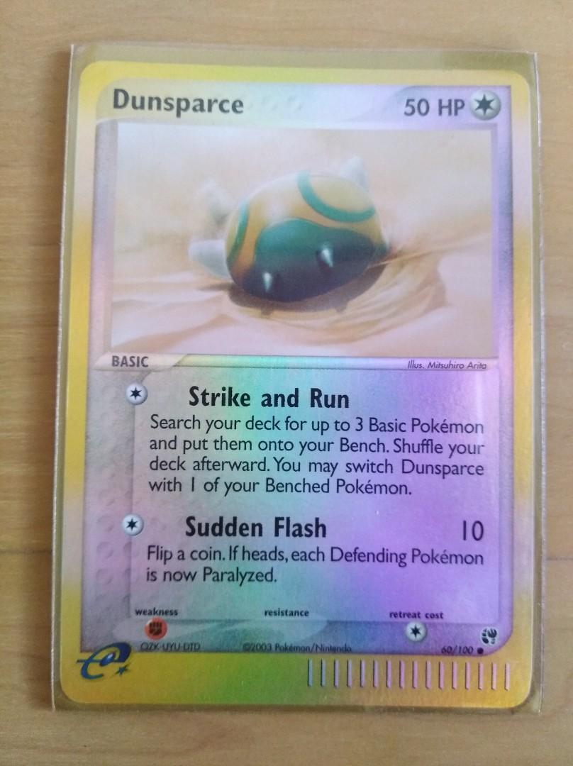 Pokemon EX Sandstorm - Dunsparce 60/100 - Reverse Holo - Near Mint, Hobbies  & Toys, Memorabilia & Collectibles, Vintage Collectibles on Carousell