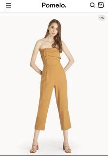 Pomelo Brown Strapless Jumpsuit