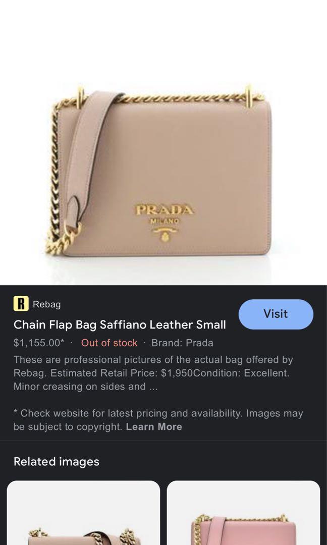 PRADA Saffiano Chain Shoulder Bag Cammeo 902192
