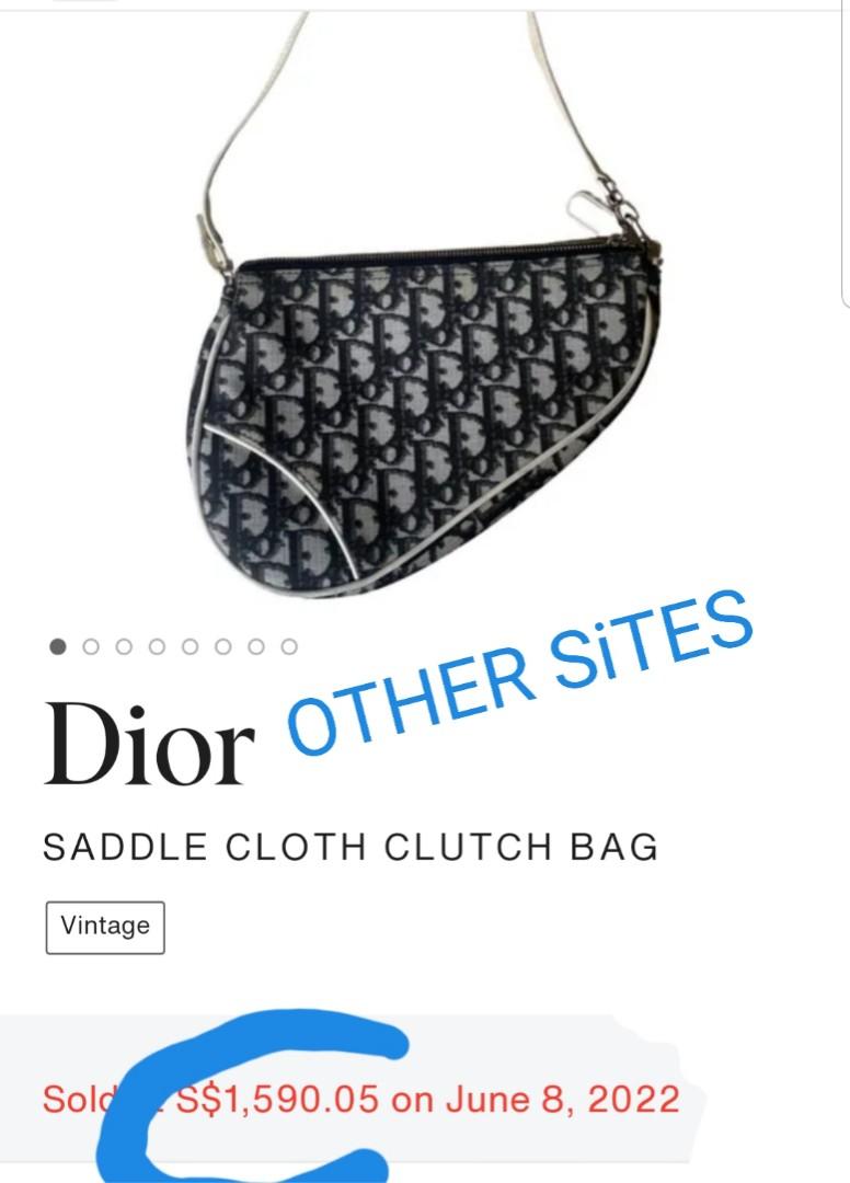 Christian Dior Diorissimo Mini Saddle Pochette Blue Navy Monogram