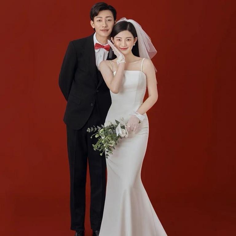 READY STOCK IN MALAYSIA DAISY HOUSE Engagement Dress Wedding Dress ROM  White Dress M Size, Women's Fashion, Dresses & Sets, Evening Dresses & Gowns  on Carousell