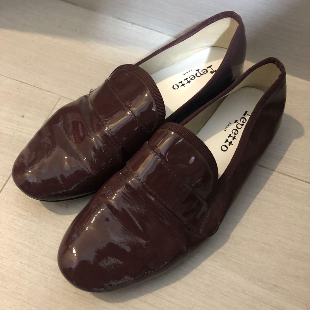 Repetto Loafers 1寸踭深酒紅紫色size 38 5 女裝 鞋 Loafers Carousell